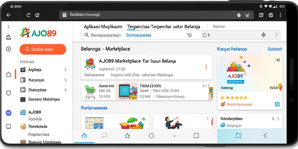Tampilan antarmuka AJO89 yang intuitif dan mudah digunakan untuk berbelanja.