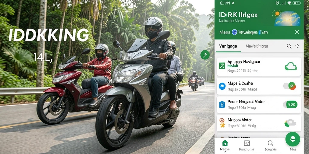 Tampilan antarmuka aplikasi Navigasi Motor IDRKING yang mudah digunakan.