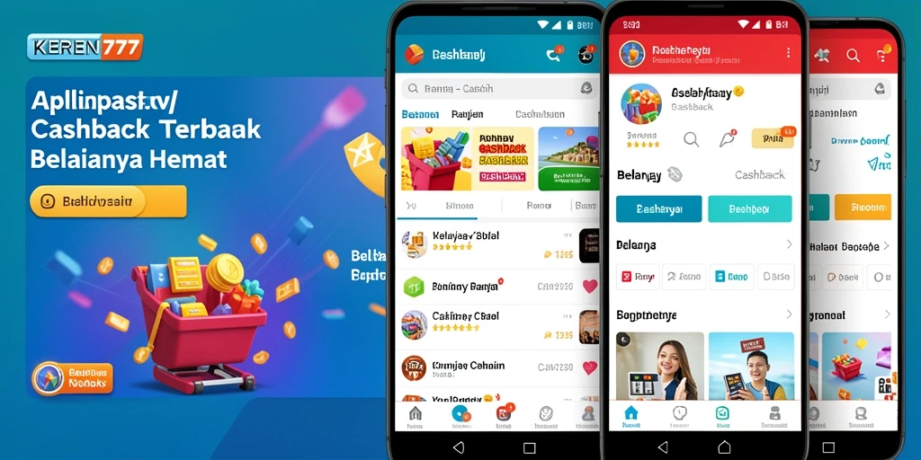 Antarmuka KEREN777 yang menunjukkan fitur cashback dan promosi.