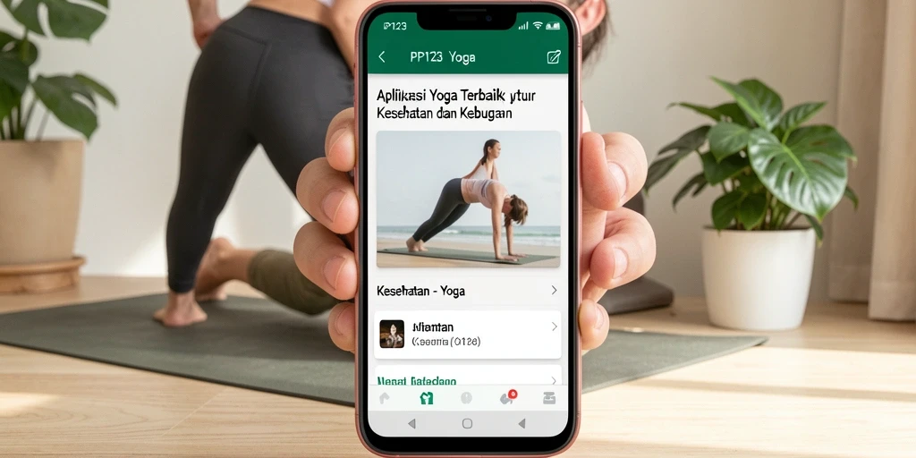 Tampilan antarmuka pengguna PP123 dengan berbagai pose Yoga yang menarik.