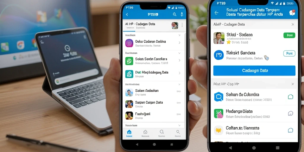 Tampilan antarmuka PT89 yang sederhana dan fungsional untuk cadangan data.