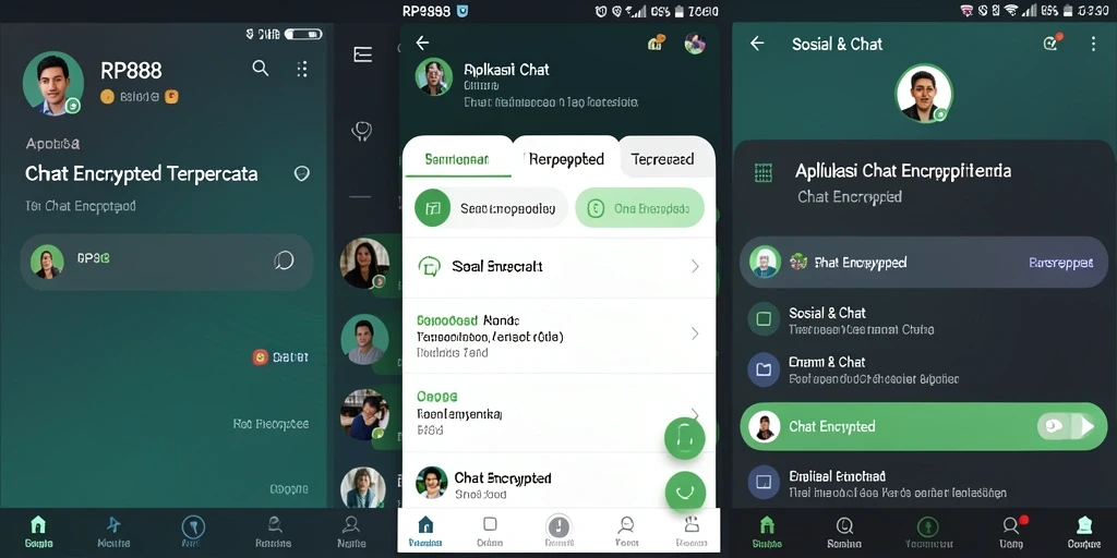 Screenshot utama RP888 menampilkan antarmuka chatting yang aman dan modern.