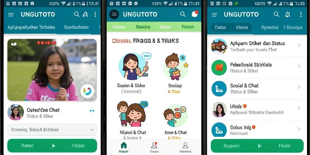 Tampilan antarmuka UNGUTOTO yang menarik dan intuitif.